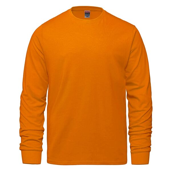 CustomFields - Adult RING SPUN Combed Cotton Long Sleeve Crewneck T-Shirt Thumbnail